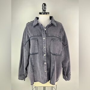 💚 2935. Corduroy Wash Out Shacket Jacket